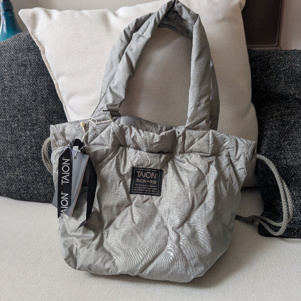 Taion Gray Quilted Tote Bag